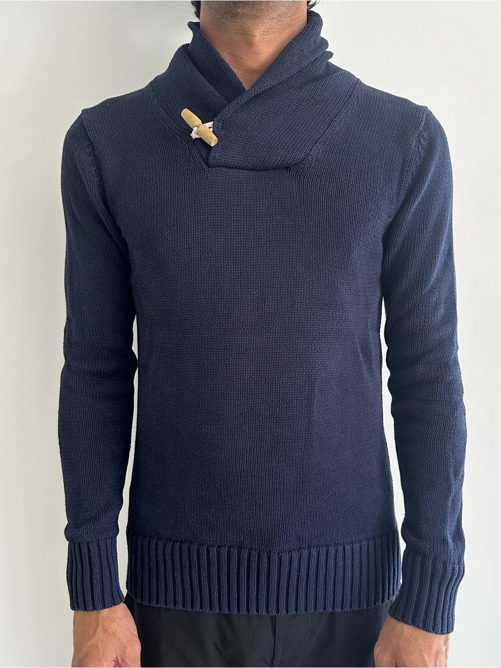 Bonobos Navy Shawl-Toggle Turtleneck Sweater
